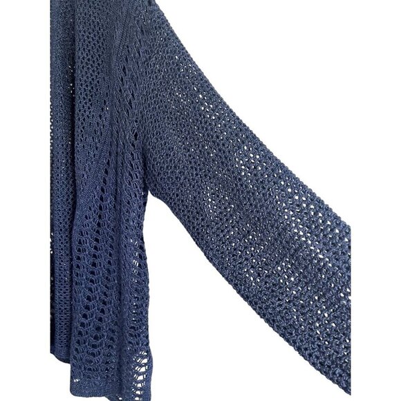 Lane Bryant Sweater Women 22 Blue Knit Beach Neutral Coverup Summer Office Cozy - Picture 3 of 12
